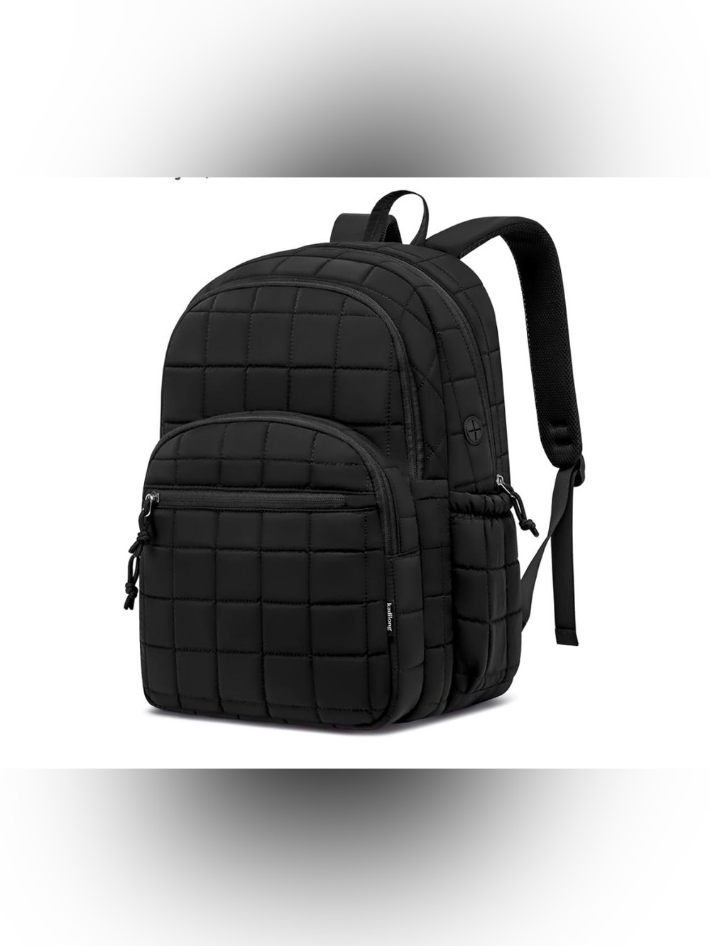 Kadilong Black Quilted Laptop Backpack 29L Fits 15.6” Laptop